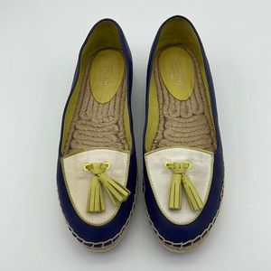 Coach Soft Napa Leather Navy/ Bright Citrin Yellow